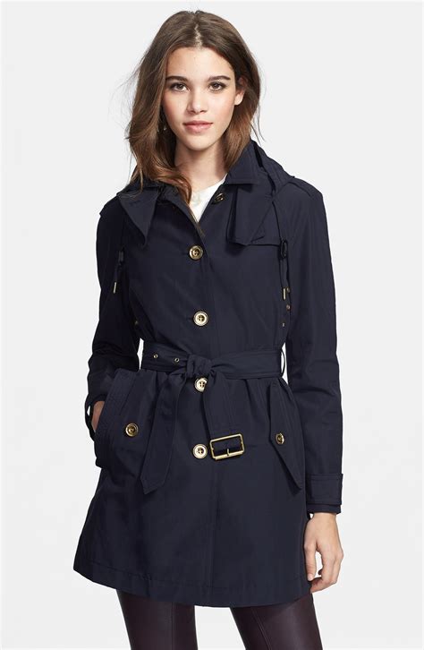 burberry brit cotton-blend hooded raincoat|burberry raincoats for women sale.